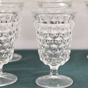 6 Vintage Fostoria American Low Water Goblets